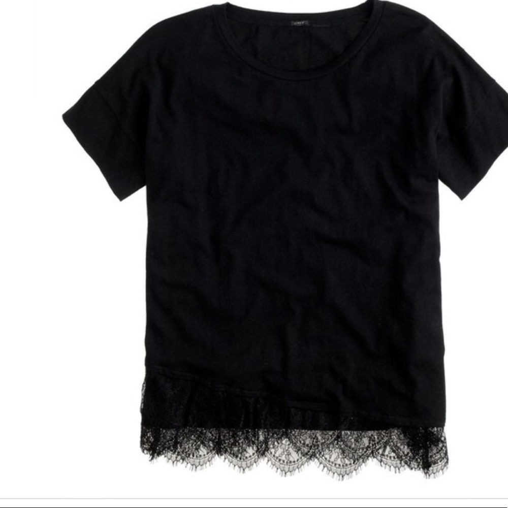 J crew lace trim t shirt